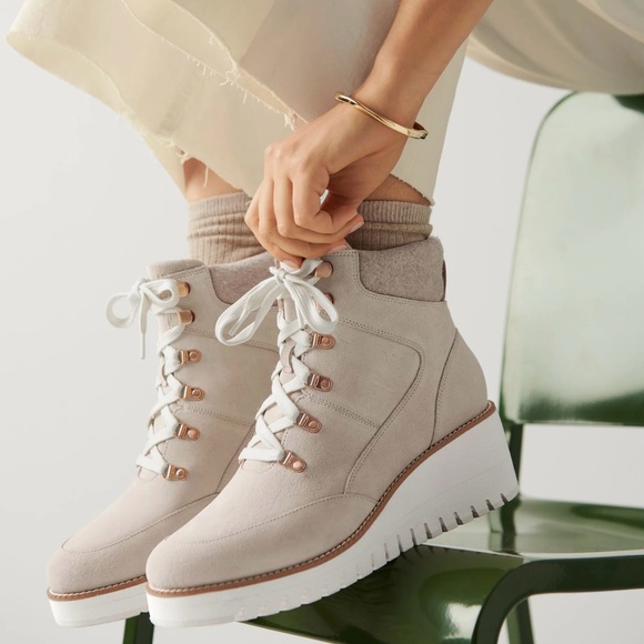 NWOB Cole Haan Zerogrand City Suede Wedge Waterproof Hiker Lace-Up Booties 9B - Picture 1 of 16